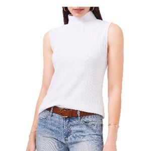 Vince Camuto Rib Mock Neck Shell